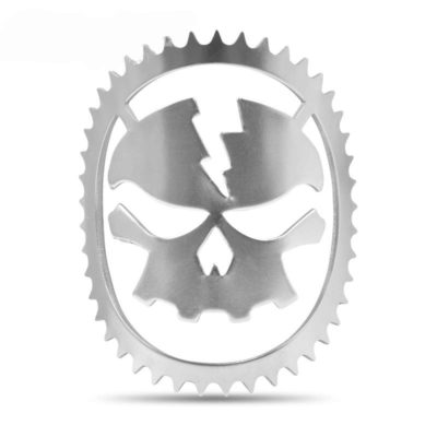 Plaquette tube direction MOPED KINGS SKULLY HEAD Ø 50mm garde boue/cadre