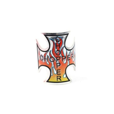 Plaquette tube direction MOPED KINGS IRON CROSS 50 x 50mm a coller