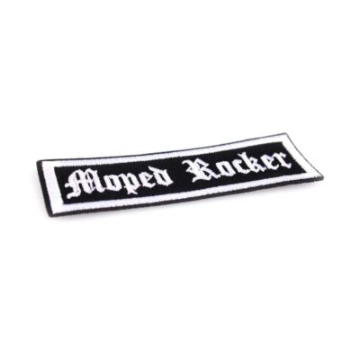 Insigne MOPED KINGS Rocker vélomoteur noir/blanc 80 x 25mm