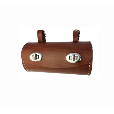 Sacoche MOPED KINGS forme tonneau Ø 80 x 160mm brun