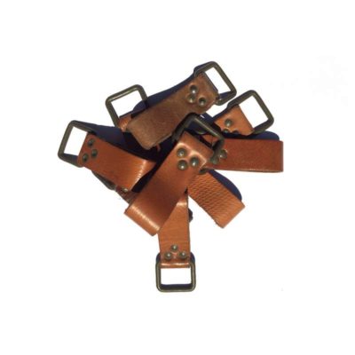 Tirant cuir MOPED KINGS avec boucle métallique  90 x 35mm brun