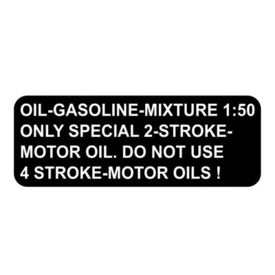 Autocollant MOPED KINGS mélange carburant 1:50 64x24mm noir anglais