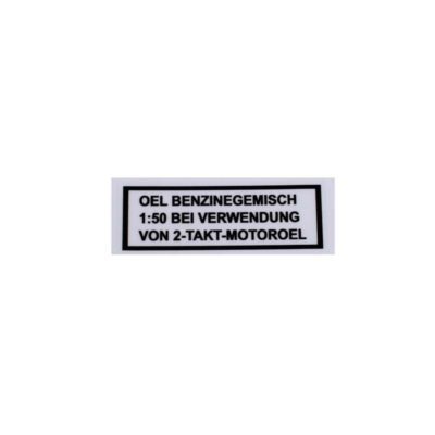 Autocollant MOPED KINGS mélange carburant 1:50 55x20mm transparent allemand