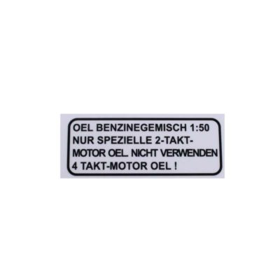 Autocollant MOPED KINGS mélange carburant 1:50 64x24mm transparent allemand