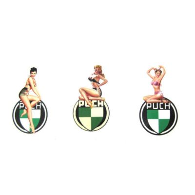 Autocollants PUCH - PIN UP GIRL mod. 1, 2 et 3 55 x 32mm