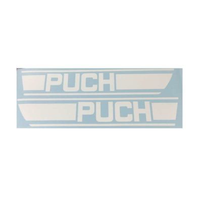 Autocollants PUCH paire logo PUCH réservoir d'essence X30 blanc 285 x 50mm
