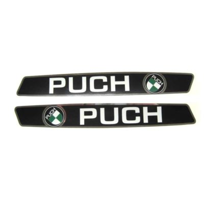 Autocollants PUCH paire logo PUCH réservoir d'essence noir/chromé