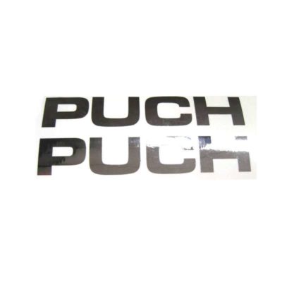 Autocollants PUCH paire logo PUCH réservoir d'essence chromé 118 x 22mm