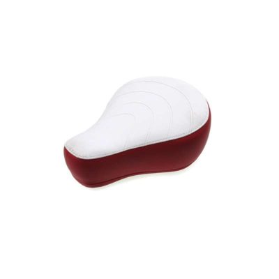 Selle PUCH original rouge-blanc avec logo PUCH blanc