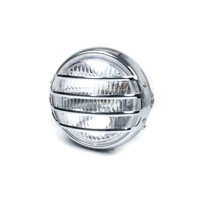 Phare MOPED KINGS Ø 145mm (2 phases) métal chromé avec grille