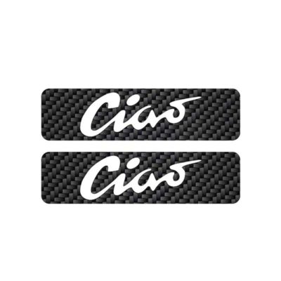 Autocollants réservoir MOPED KINGS - CIAO paire blanc/carbon 30 x 115mm