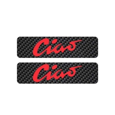 Autocollants réservoir MOPED KINGS - CIAO paire rouge/carbon 30 x 115mm