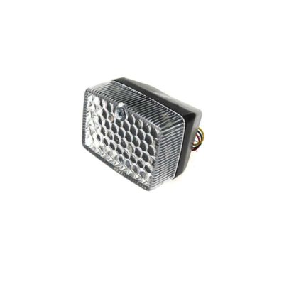 Feu arrière LED ULO noir verre blanc avec feu de stop