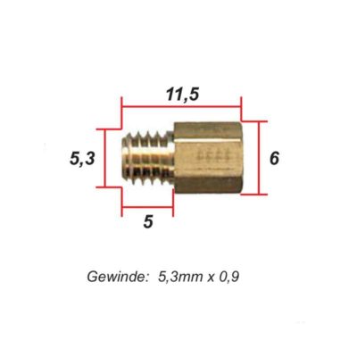 Gigleur principal MIKUNI (type MKA) Ø 5.3 x 0.9mm carbu Areche/Amal 500