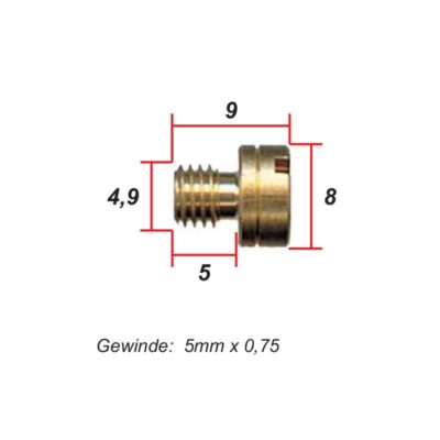Gigleur principal MIKUNI (type MKC) Ø 4.9 x 0.75mm carbu Areche/Amal 100