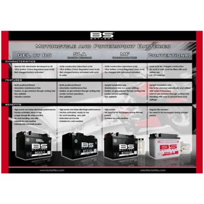 Batterie BS BATTERY CONVENTIONAL - 51814 12Vx18Ah 186x82x171mm avec pack acid