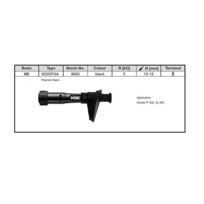 Capuchon bougie NGK SD05FGA (8683) en noir