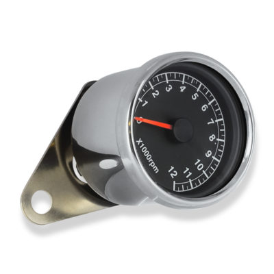 Compte-tours électronique HH Ø60mm cadran noir, éclairage bleu