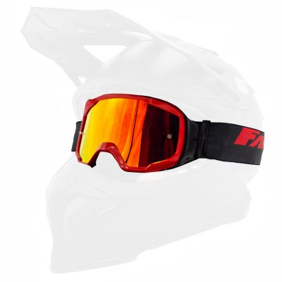 Lunette cross rouge FANTIC NEWERA 1 avec bandeau noir, orange-rouge étamée
