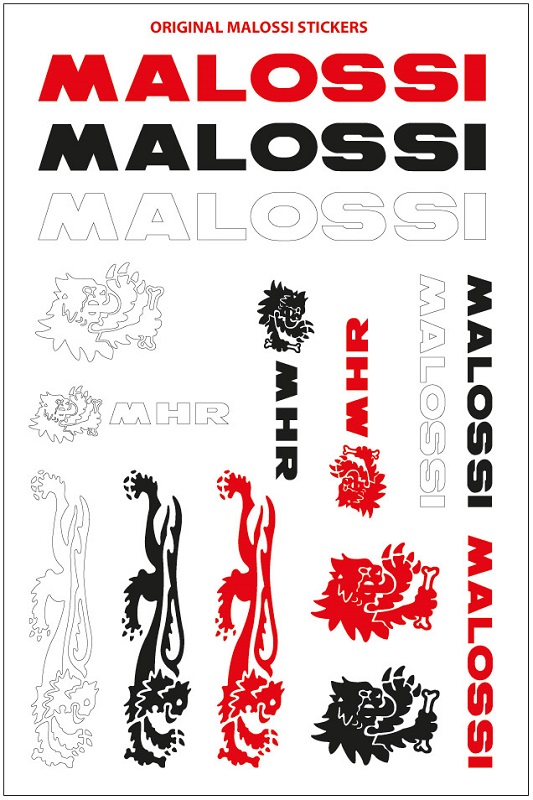Set d'autocollant Malossi noir/blanc/rouge