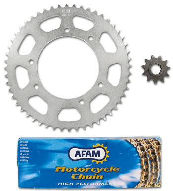 Kit chaîne 13 x 47 / 420 sans O-Ring (K3898) acier