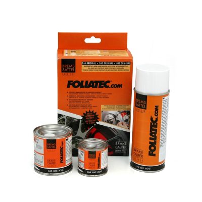 Laque etrier de frein FOLIATEC doré avec nettoyant frein