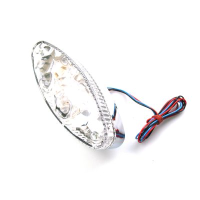 Feu arrière TECH OVAL UNIVERSAL chromé avec 9 LED
