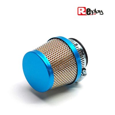 Filre à air REPLAY chromé/bleu (Ø 28/35 mm) carbu DellOrto PHBG