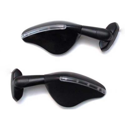 Rétro FAR INDICATOR noir avec cligno LED (distance trous 28-50mm)