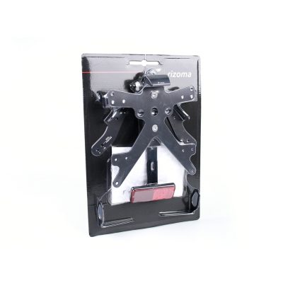 Support plaque RIZOMA noir Yamaha avec éclairage plaque réglable homologé