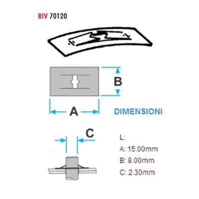 Ecrous XBIKE (pce) habillage Ø 2.3 15x8mm