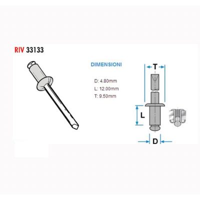 Rivet XBIKE (pce) habillage Ø 6mm tête alu blanc