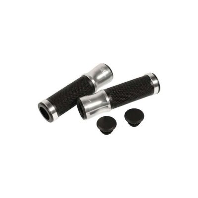 Poignée LSL (paire) STYLE (Ø 22 x 125mm) alu argenté/noir ouvert