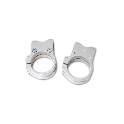 Collier tube de fourche LSL (paire) Sport-Match alu argenté Ø40mm-5° homologé