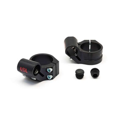 Collier tube de fourche LSL (paire) Speed-Match alu noir Ø 43x16mm-4° homologé