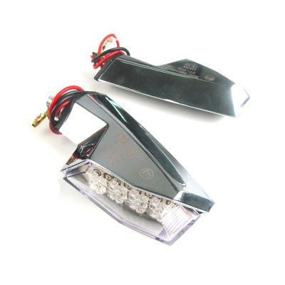 Clignos LED XBIKE (paire) BLADE chromé verre clair homologé