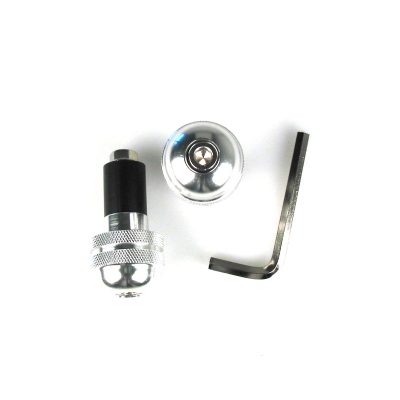 Embout guidon (rond-zylindrique-rainuré 2) XBIKE alu argenté Ø 28x17mm