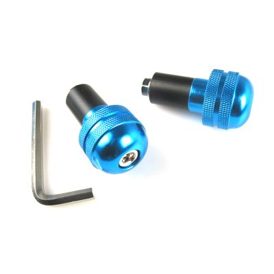 Embout guidon (rond-zylindrique-rainuré 2) XBIKE alu bleu Ø 17.5x28mm