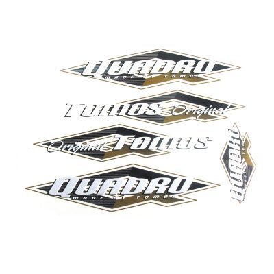 Autocollants TOMOS Quadro noir/blanc/doré