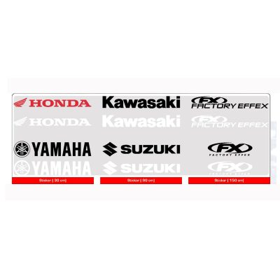 Autocollant FX Factory Effex HONDA 30cm blanc