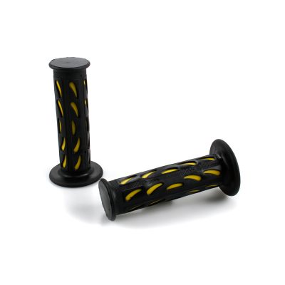 Poignées DMP (paire) STREET - PRO GRIP STYLE Ø 22 x 120mm noir/bleu fermé