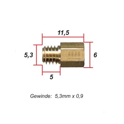 Gigleur principal MIKUNI (type MKA) Ø 5.3 x 0.9mm carbu Areche/Amal 360