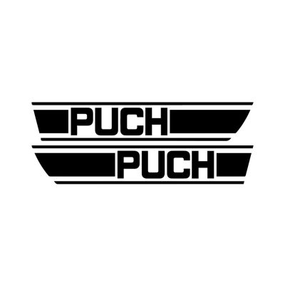 Autocollants Puch en noir, pour réservoir essence (gauche/droite) X30 (285x50mm)