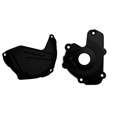 Protector Kit Ignition Cover and Clutch Cover Kawasaki KX 250 F 13-16 black