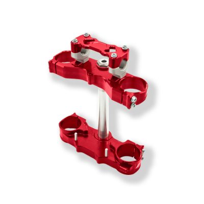 Plaques de fourche supér. / infér. + serrage guidon Fantic XEF/XXF anodisé rouge