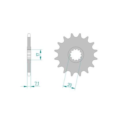 Pignon AM6 420/12D  PBR