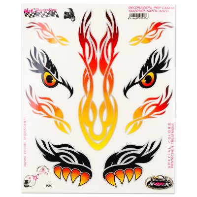 Sticker-Set 4R FLAMES pour casque