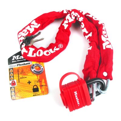 Attache chaîne MASTER-LOCK rouge Ø 6x90mm