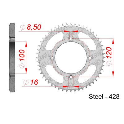 Couronne JT acier 428/56D Beta RR 125 4-t LC Motard