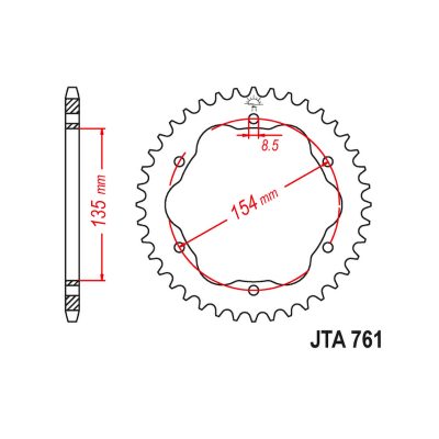 Couronne acier Ducati adaptateur JT760 530/41D